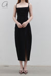 SWAYING/KNIT knitting stitching vest skirt SW23SS2L20 black PS56